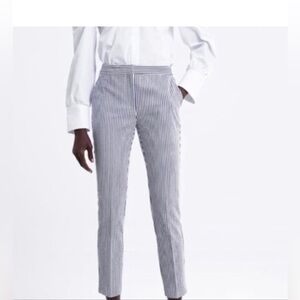 ZARA Striped Navy and White Striped Pants